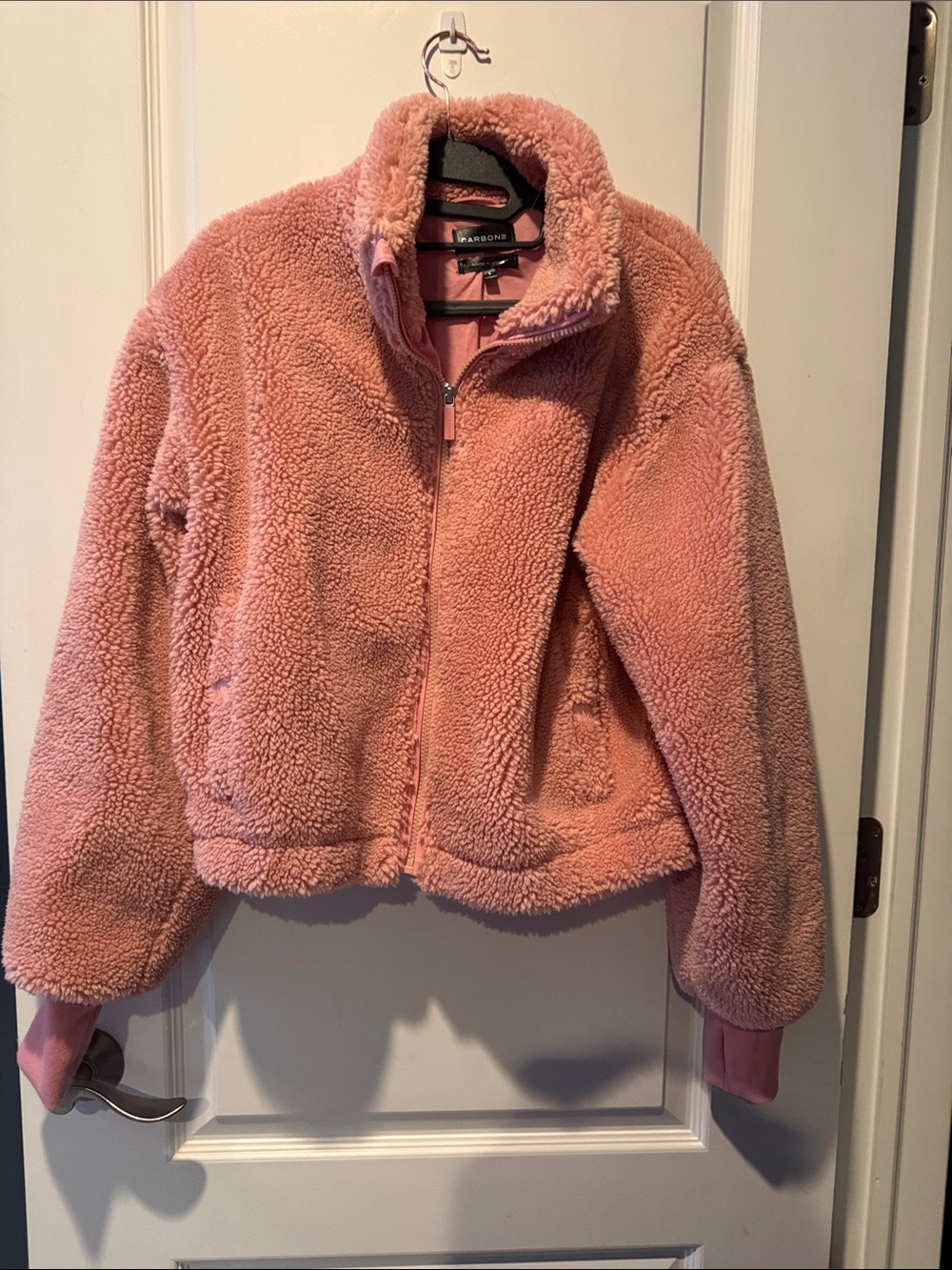 Carbon 38 Pink Sherpa Zip-Up Jacket